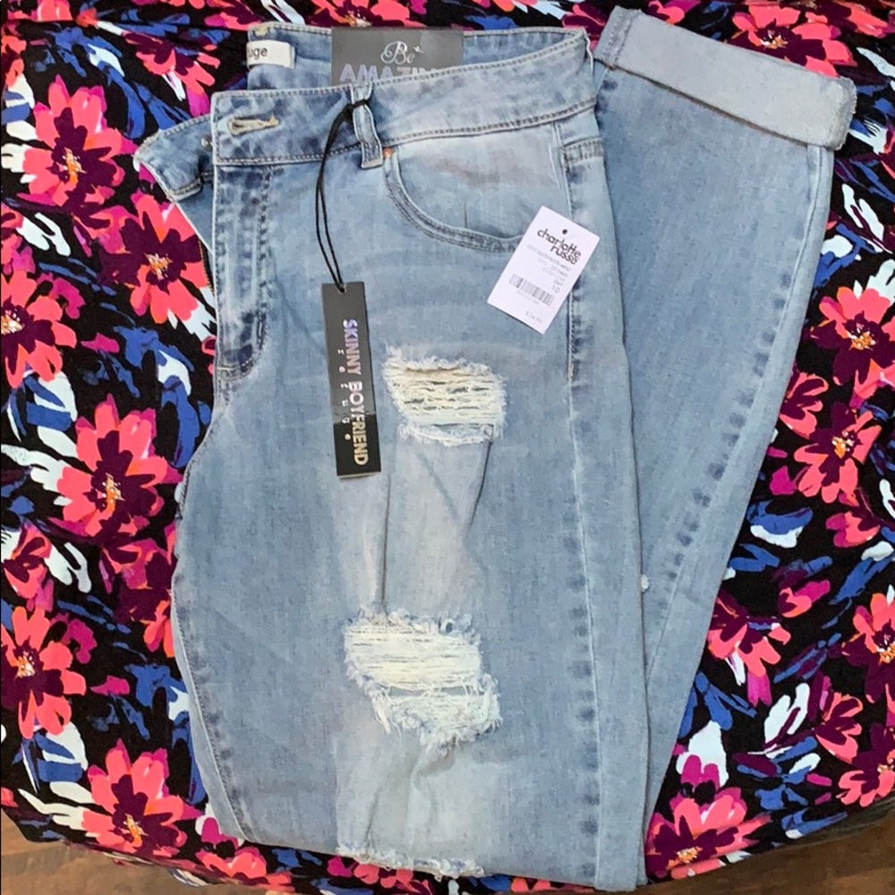 Charlotte Russe Destroyed Boyfriend Jeans